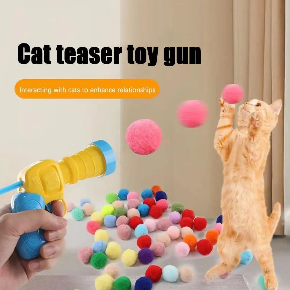 Cloudy Paws™ Cat Gun Toy With Balls