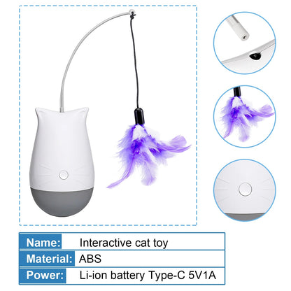 Cloudy Paws™ Interactive Feather Toy for Cats