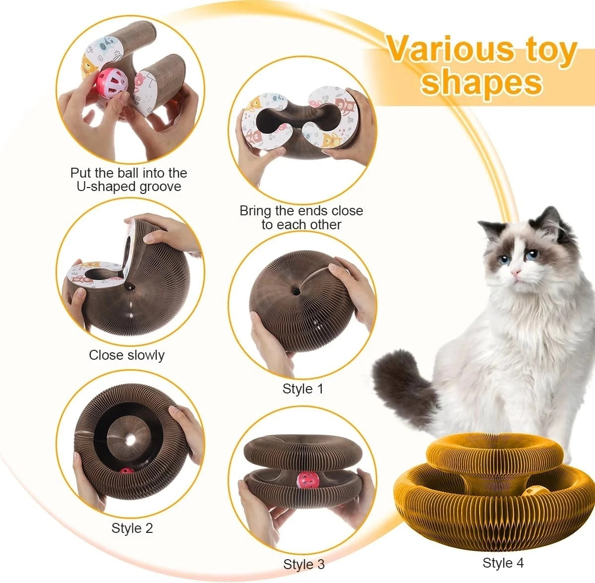 Cloudy Paws™ Carton Toy With Ball for Cat