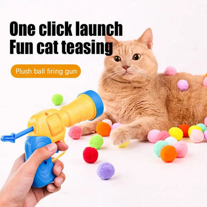 Cloudy Paws™ Cat Gun Toy With Balls