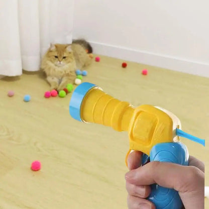 Cloudy Paws™ Cat Gun Toy With Balls